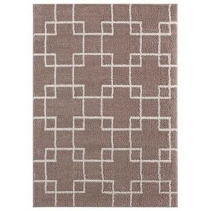 Изображение 39" x 59" Beige Microfiber Polyester Mat Rug