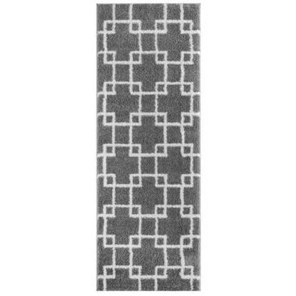 Изображение 31" x 86" Grey Microfiber Polyester Runner Rug