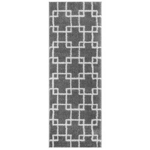 Изображение 31" x 86" Grey Microfiber Polyester Runner Rug