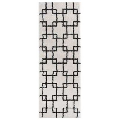 Picture of 31" x 86" White Microfiber Polyester Runner Rug