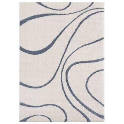 Picture of 39" x 59" Blue / Grey Microfiber Polyester Mat Rug