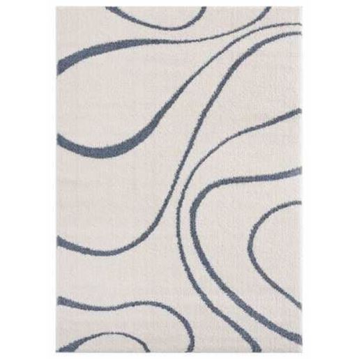 Изображение 39" x 59" Blue / Grey Microfiber Polyester Mat Rug