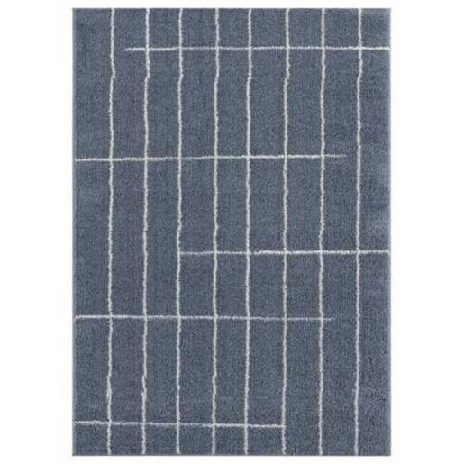 Picture of 39" x 59" Blue / Grey Microfiber Polyester Mat Rug