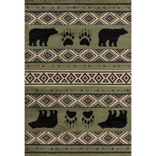 Изображение 63" x 86" Green Polypropylene Area Rug