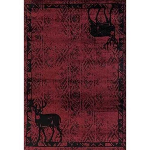 Изображение 63" x 86" Red Polypropylene Area Rug