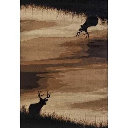 Picture of 5' x 7' Wildlife Lodge Brown and Beige Area Rug