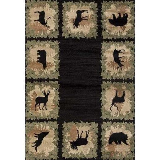 Изображение 63" x 86" Black Polypropylene Area Rug