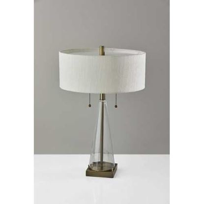 Изображение Sleek Tapered Base Bronze and Glass Table Lamp