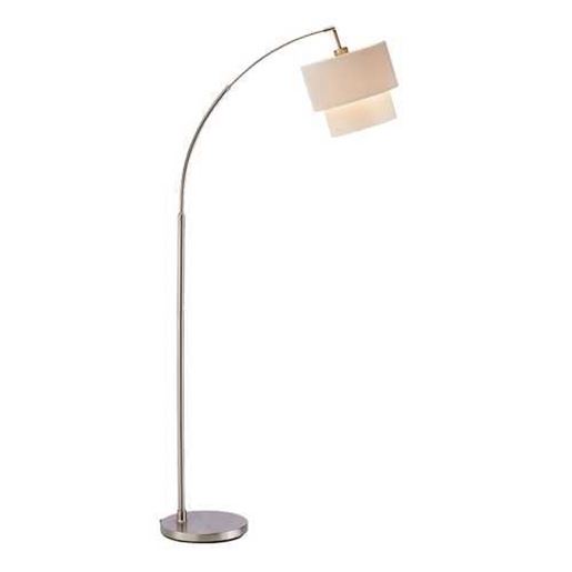 Изображение Brushed Steel Metal Floor Lamp with Adjustable Arc