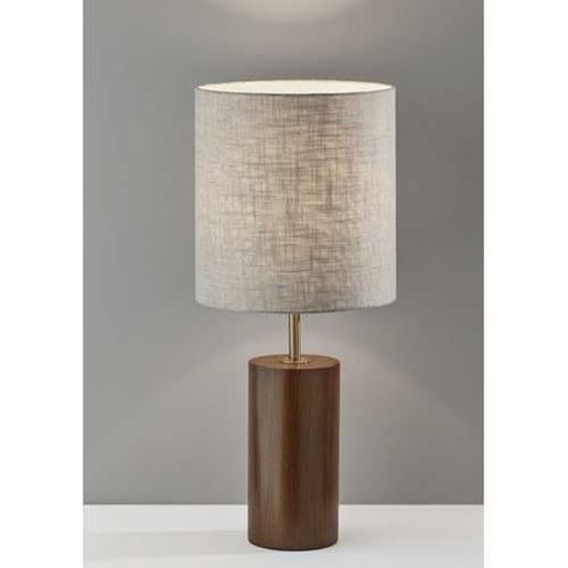 图片 Walnut Wood Circular Block Table Lamp