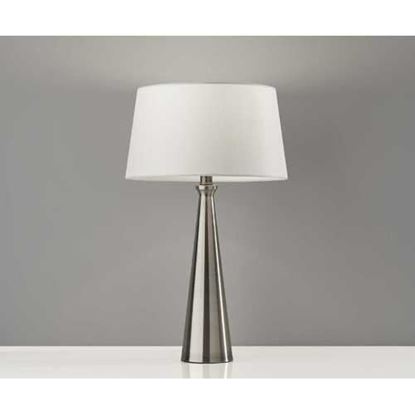 Изображение Set of 2 Contemporary Tapered Brushed Steel Metal Table Lamps