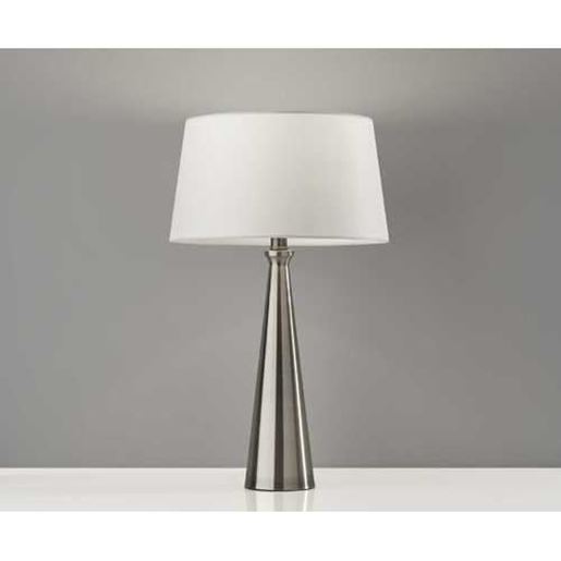 Picture of Set of 2 Contemporary Tapered Brushed Steel Metal Table Lamps