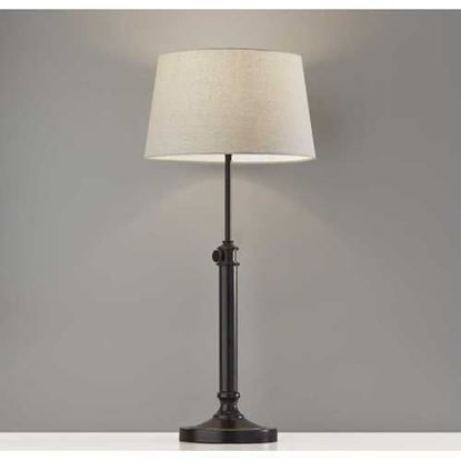 Изображение Set of 2 Black Metal Adjustable Height Table Lamp