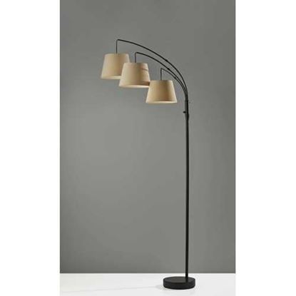 图片 Three Light Adjustable Arm Dark Bronze Floor Lamp