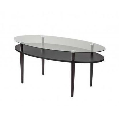 Изображение Modern Oval Black and Glass Cofee Table