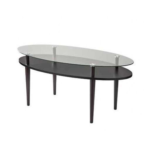 Picture of Modern Oval Black and Glass Cofee Table