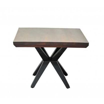 Picture of Contemporary Dark Acacia Black Inverted Frame End or Side table