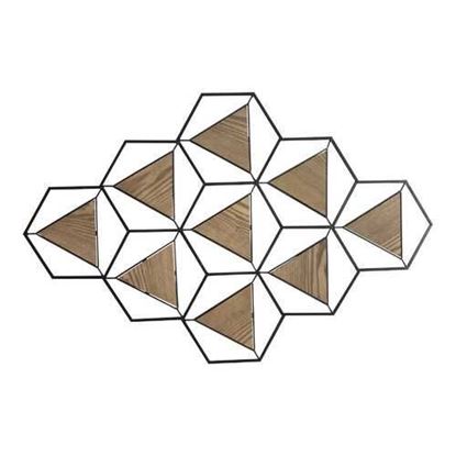 图片 Triangle Abstract Metal and Wood Centerpiece