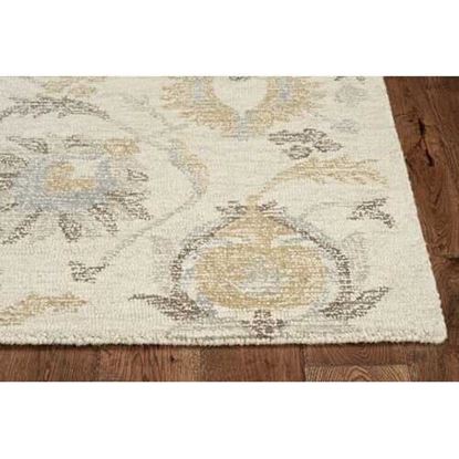 Picture of 2' x 8' Ivory Floral Vine Wool Runner Rug