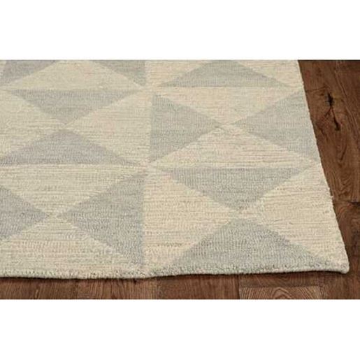 Изображение 8' Ivory Hand Tufted Space Dyed Geometric Indoor Runner Rug