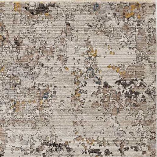 Picture of 4'x6' Silver Machine Woven Shrank Abstract Industrial Style Indoor Area Rug