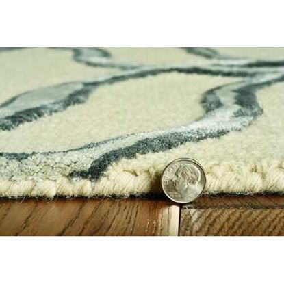 Picture of 8' Silver Ivory Hand Tufted Vermicular Indoor Runner Rug