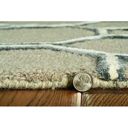 Picture of 2' x 8' Mocha Geometric Trellis Wool Runner Rug