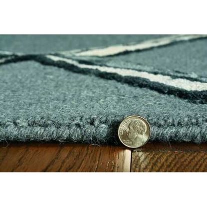 Picture of 8' Charcoal Silver Hand Tufted Geometric Diamond Pattern Indoor Runner Rug