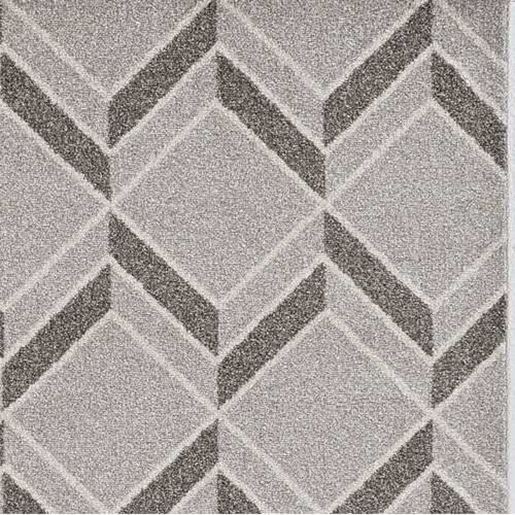 Изображение 5'x8' Grey Machine Woven UV Treated Herringbone Illusion Indoor Outdoor Area Rug