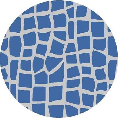 Picture of 8' Blue Grey Machine Woven UV Treated Animal Print Indoor Outdoor Round Area Rug