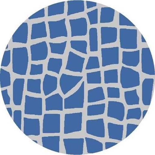 Изображение 8' Blue Grey Machine Woven UV Treated Animal Print Indoor Outdoor Round Area Rug