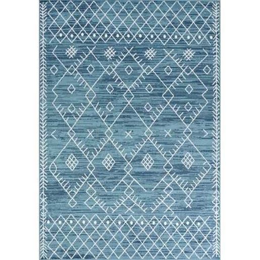 Picture of 8' X 11' Ocean Blue Boho Geometric Indoor Area Rug