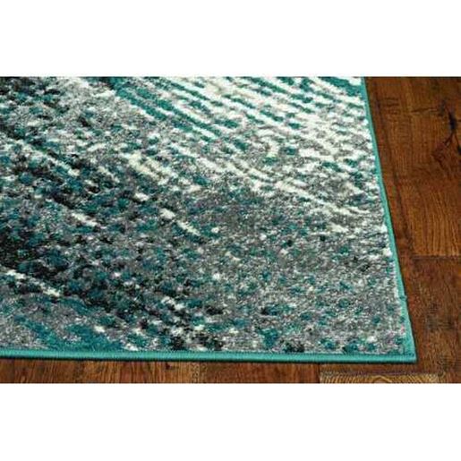 Изображение 8'x11' Grey Blue Machine Woven Brushstroke Industrial Style Indoor Area Rug