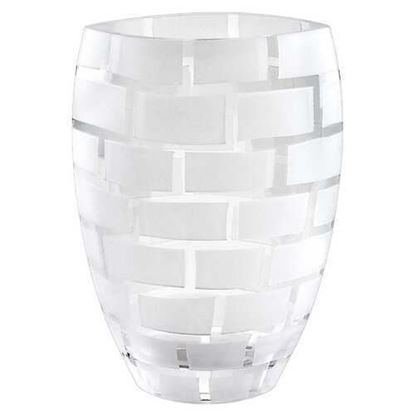 Image de 12" Mouth Blown Frosted Crystal European Made Wall Design Vase