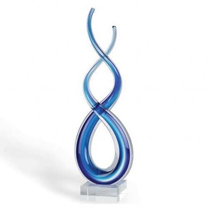 Image de 20" Blue Art Glass Centerpiece