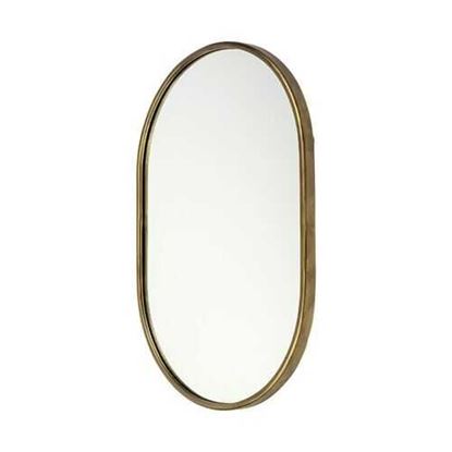 Picture of Oval Gold Metal Frame Wall Mirror