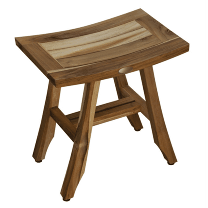 Picture of Compact Rectangular Teak Shower or Outdoor Bench in Natural Finish