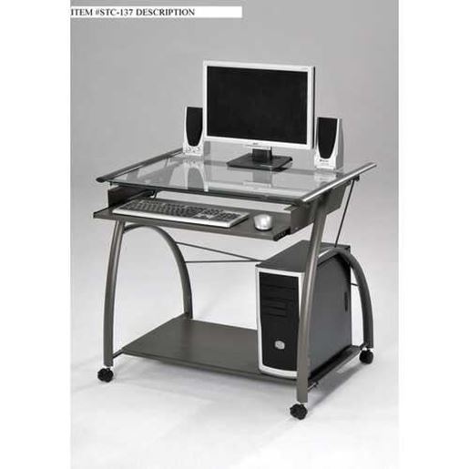 Picture of Pewter Metal Tube Computer Desk