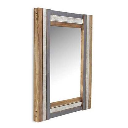 Picture of Rectangular Multicolored Wood Framed Mirror