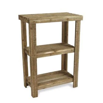 Picture of Rustic Natural Wood Finish 2 Shelf  Side Table