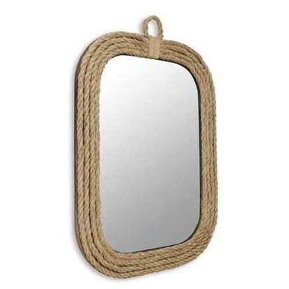 Picture of Rustic Rounded Rectangle Rope Braid Wall Mirror