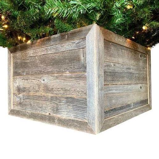 Picture of 28" Square Natural Weathered Gray Christmas Tree Collar