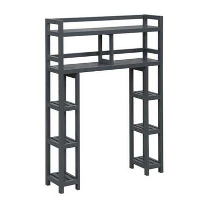 Изображение Graphite Finish 2 Tier Solid Wood Over Toilet Organizer