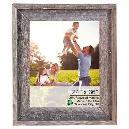 Picture of 24x36 Rustic Smoky Black Picture Frame with Plexiglass Holder