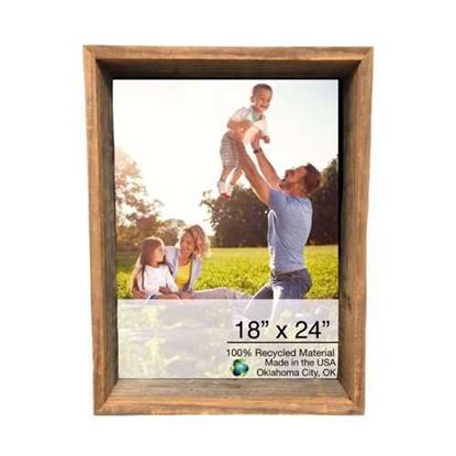 Изображение 18x24 Rustic Weathered Grey Picture Frame with Hanger