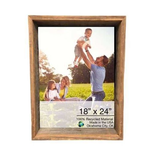 Image sur 18x24 Rustic Weathered Grey Picture Frame with Hanger