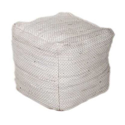 Picture of Chic Chunky White Textured Pouf