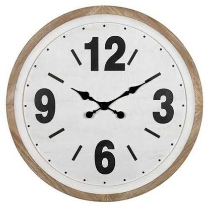 Изображение Rustic Natural White Wooden Wall Clock