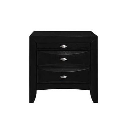 Picture of Black Nightstand with 2 Chambered Drawer