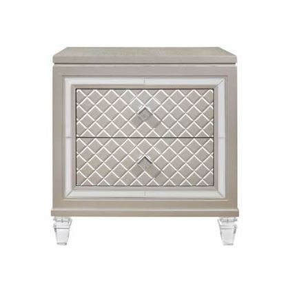 Picture of Champagne Toned Nightstand with Tapered Acrylic Legs and 2 Drawers